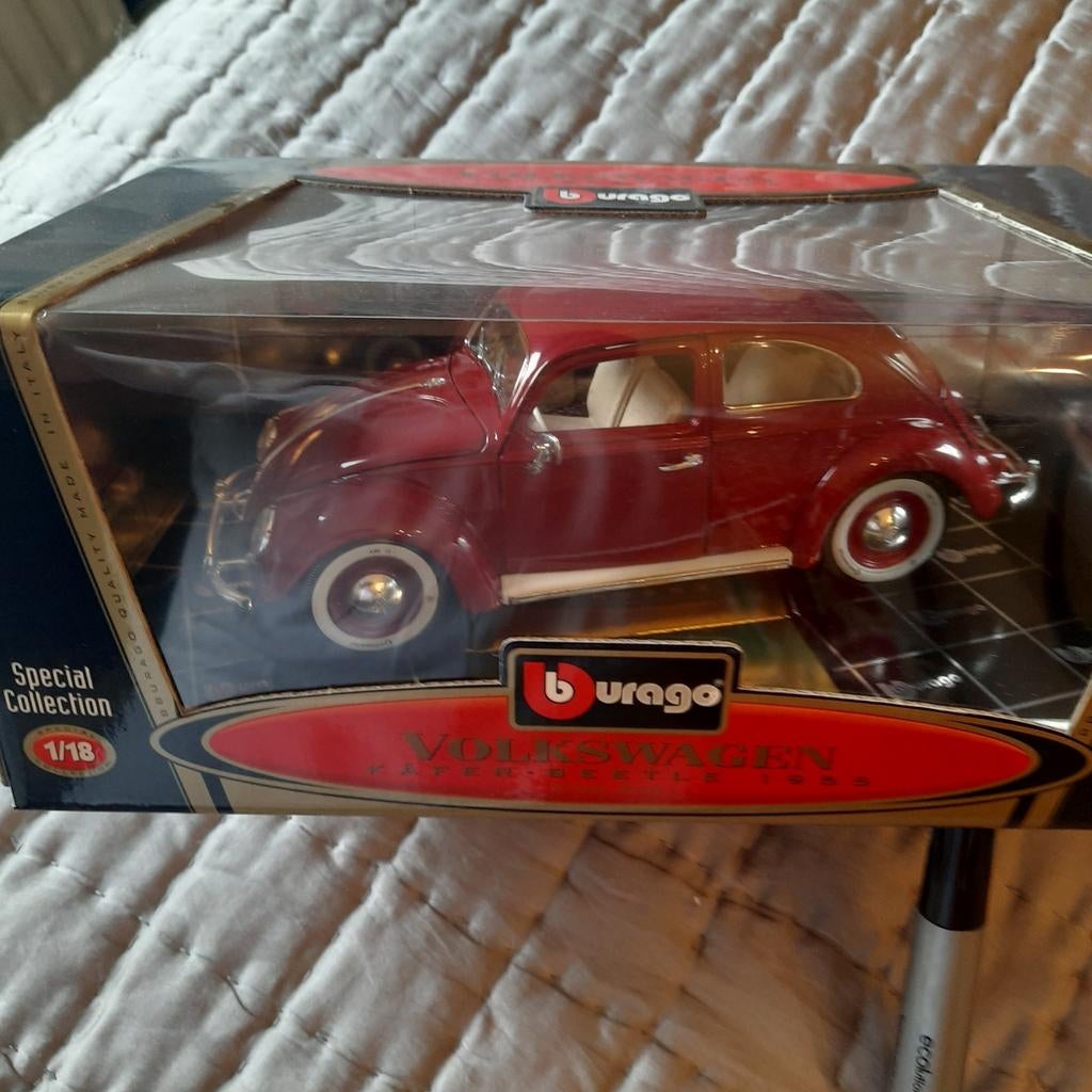 VW BEETLE/KAEFER 1955 *MIB* 1/18 BURAGO *NIEUW*, Ophalen, Nieuw, Auto, Burago