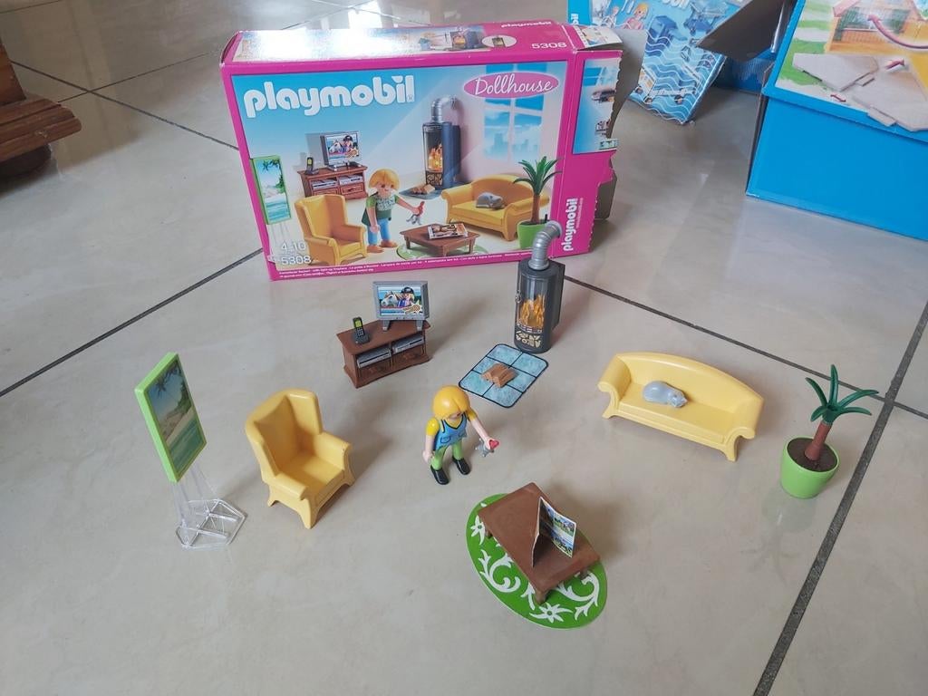 Playmobil Dollhouse salon et feu de bois, Enlèvement ou Envoi, Comme neuf