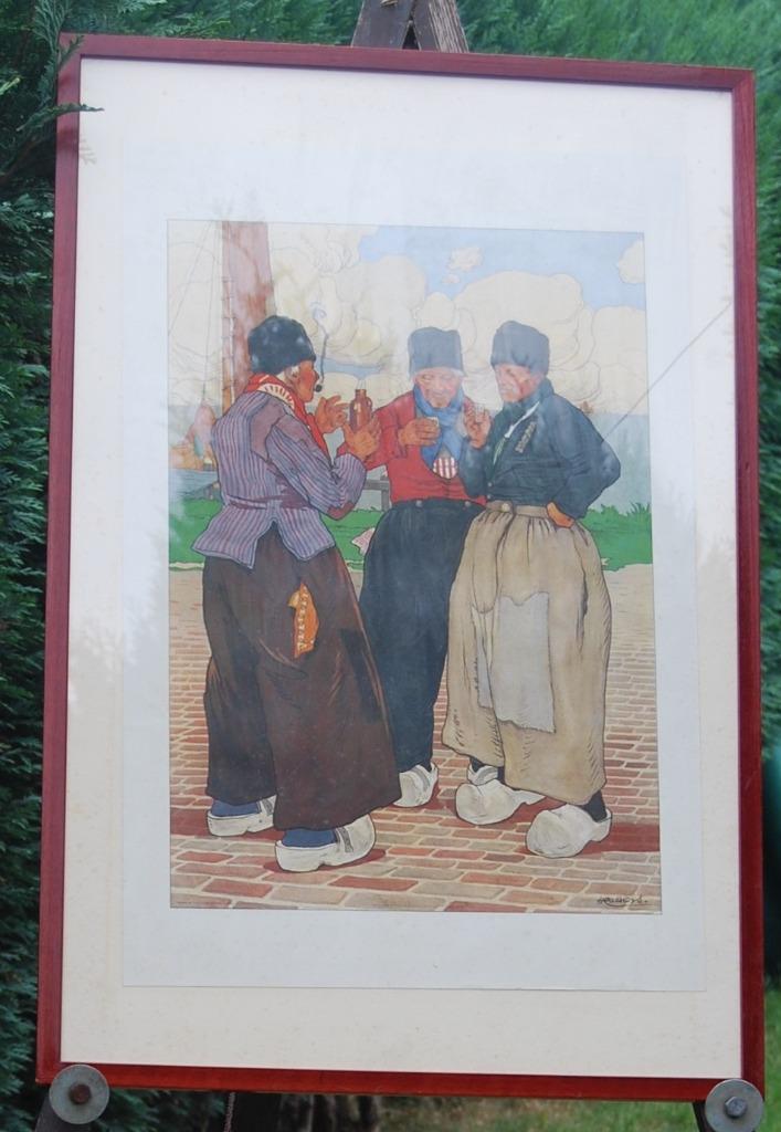 Litho " drie Vollendamse boertjes" door H. Cassiers, Antiek en Kunst, Kunst | Litho's en Zeefdrukken, Gelimiteerde oplage, Ophalen