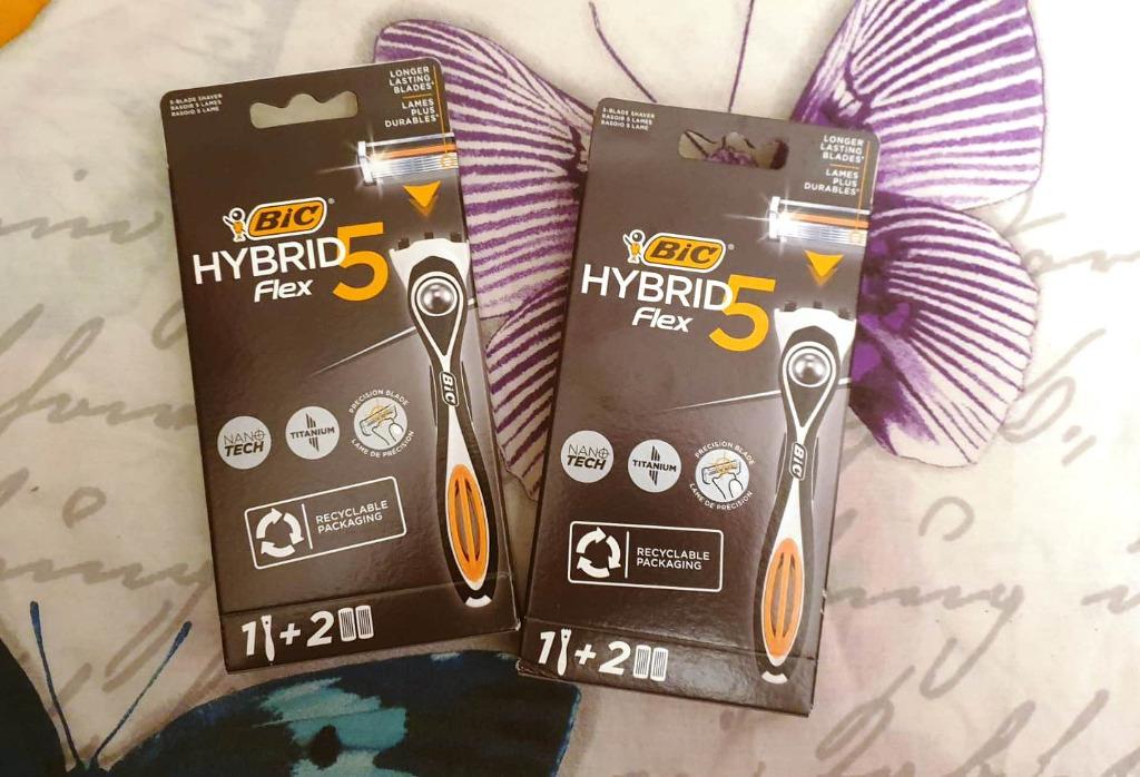 2 boîtes Bic rasoir Hybrid 5 Flex : 1 rasoir + 2 recharges, Enlèvement ou Envoi, Neuf, Tout le visage, Soins