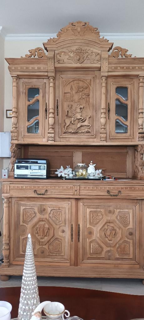 Mooie eiken wandkast met jachttafereel, Enlèvement