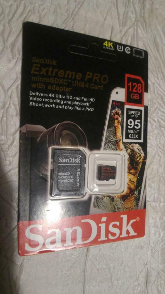 Vintage Carte microSD 128 gb Sandisk extrême pro 95mb/s 2013, Enlèvement ou Envoi, Neuf
