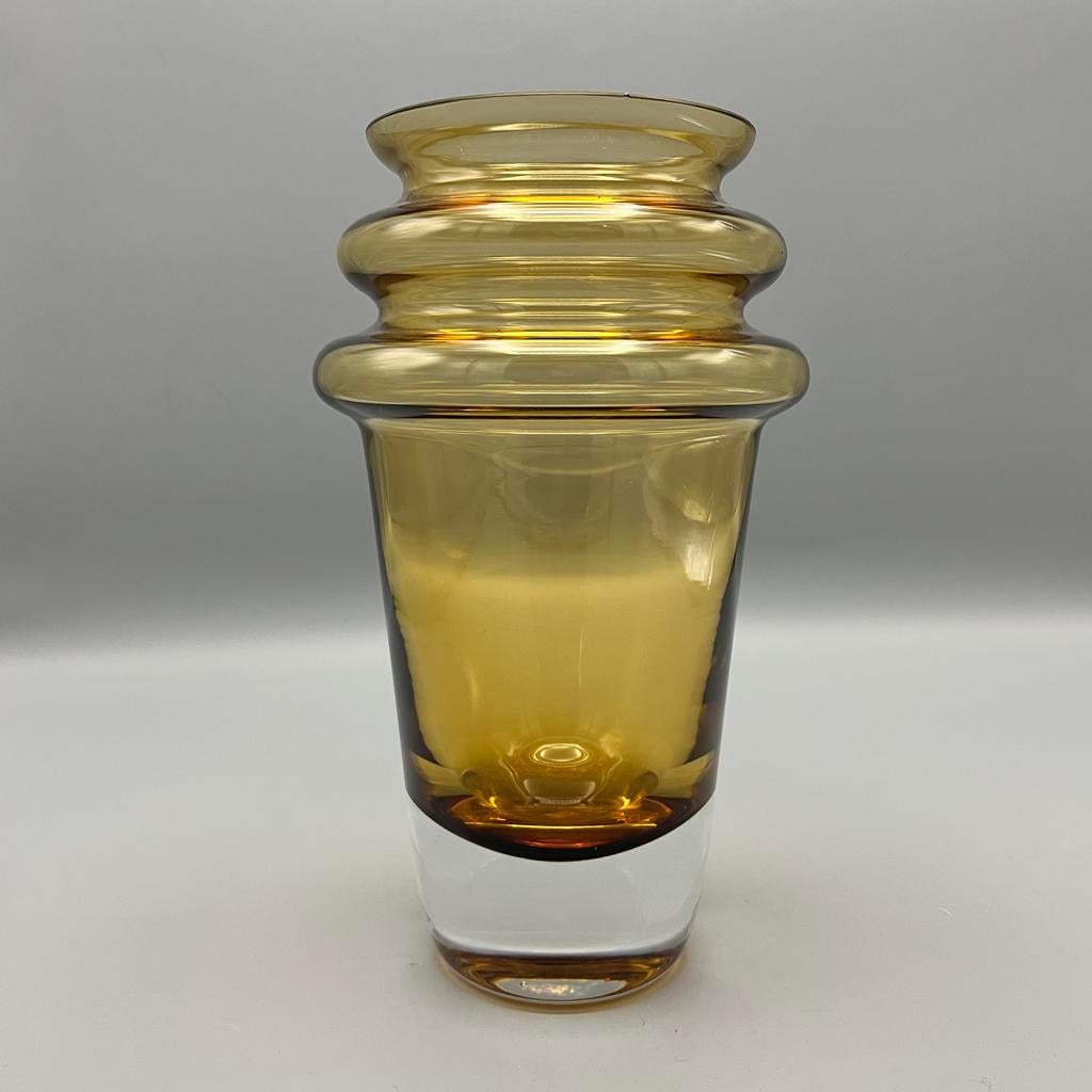 Vase en verre ambré du milieu du siècle Waterford Marquis, Antiquités & Art, Enlèvement ou Envoi