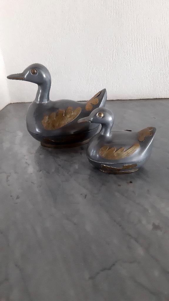 Tinnen eendjes, Verzamelen, Ophalen of Verzenden, Gebruikt, Dier