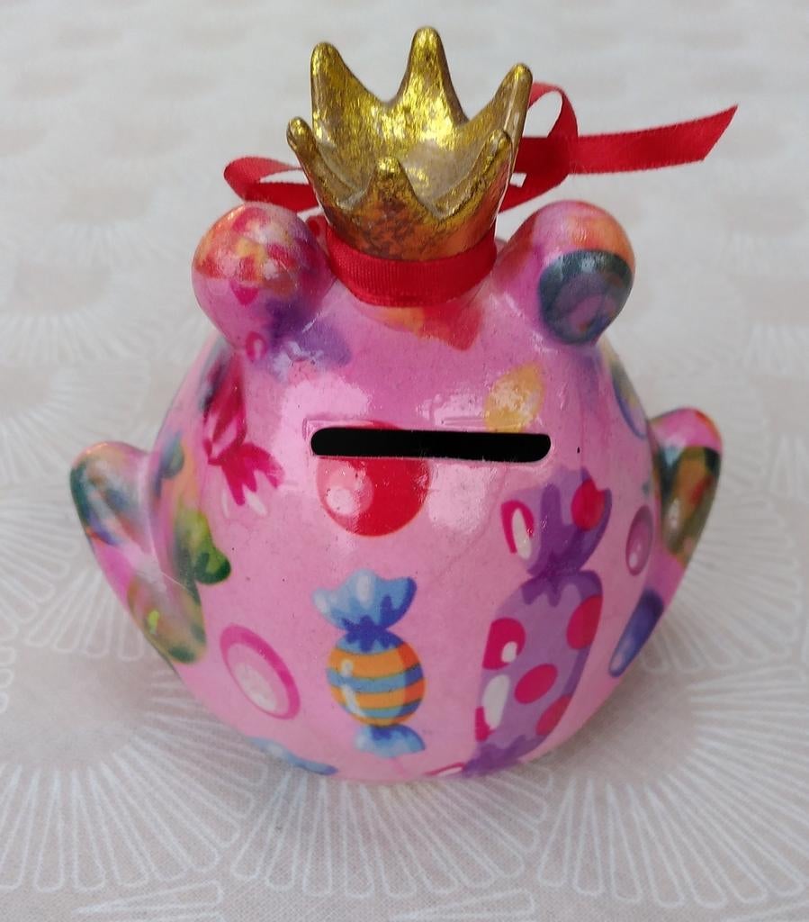 Spaarpot Pomme Pidou, origineel- roze met gekleurde snoepjes, Enlèvement ou Envoi, Neuf