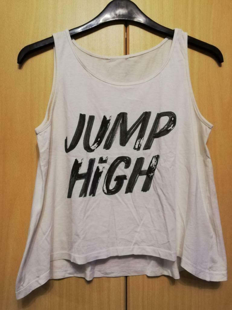 Witte cropped top Jump high S / M H&M, Kleding | Dames, H&M, Wit, Ophalen of Verzenden, Gedragen