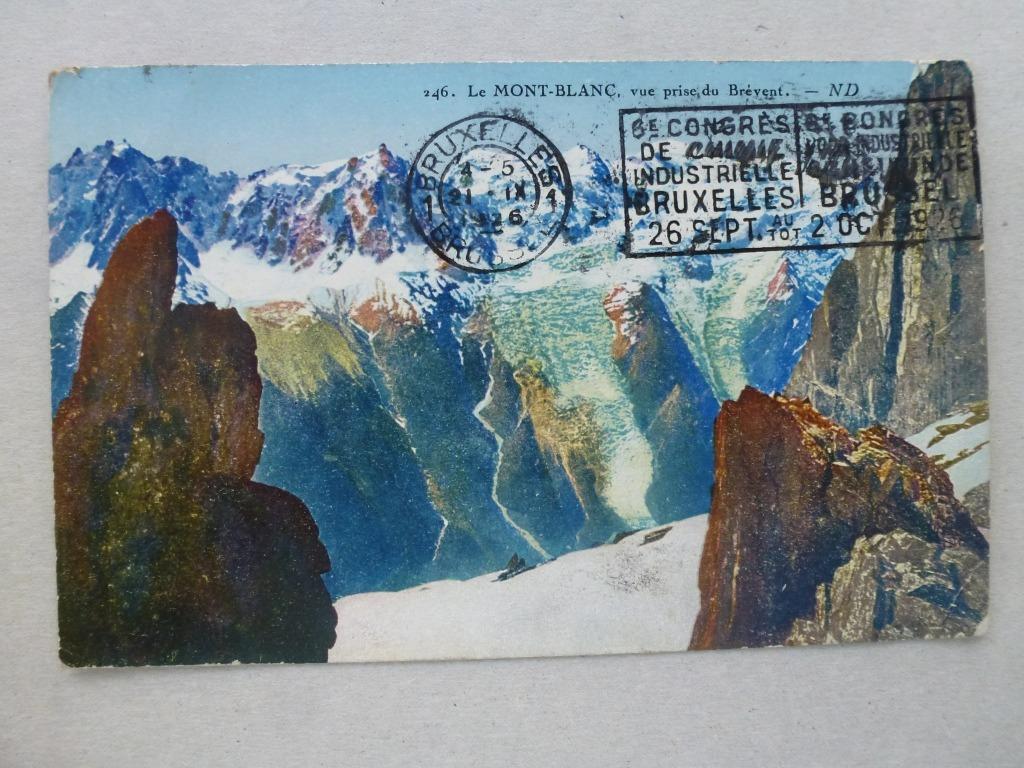 Le Mont - Blanc vue prise du Brévent beschreven, Verzamelen, Ophalen of Verzenden, 1920 tot 1940, Gelopen, Frankrijk