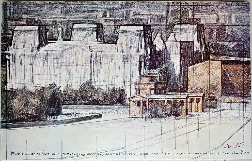 Christo - Wrapped Reichstag signed by Christo - 98x62, Antiek en Kunst, Ophalen of Verzenden