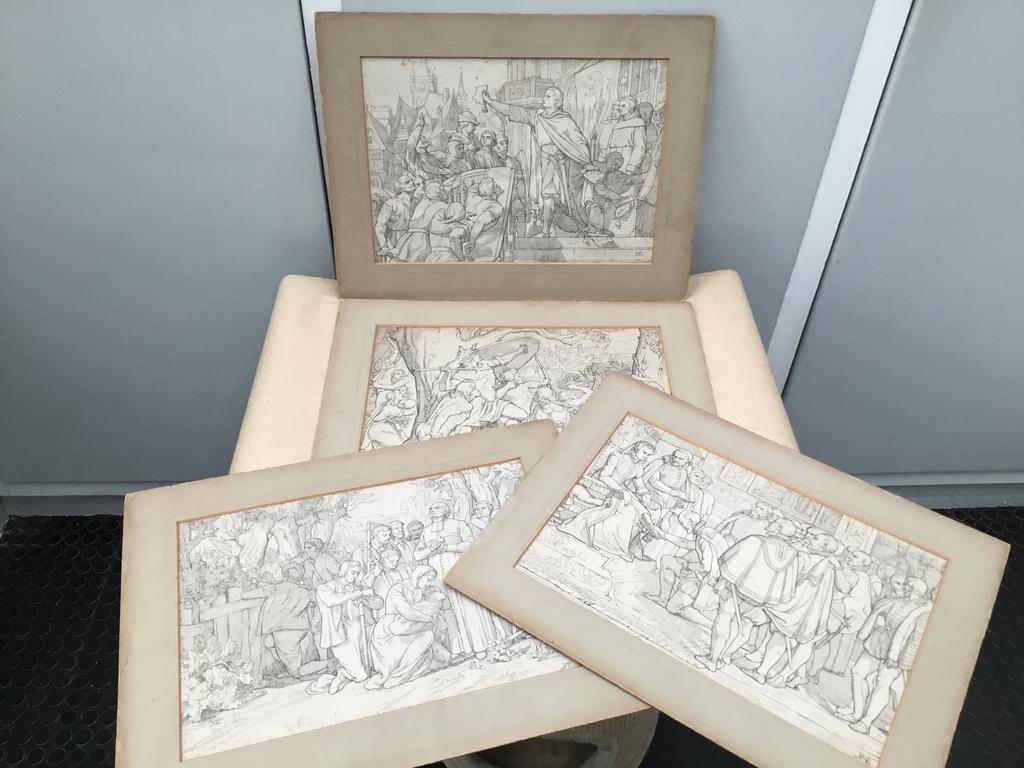 Quatre anciennes estampes de Van Reeth, Antiquités & Art, Enlèvement ou Envoi
