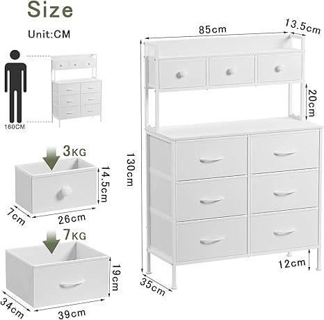 Commode à 9 tiroirs | LIVRAISON GRATUITE, Neuf, 105 cm ou plus, -, -