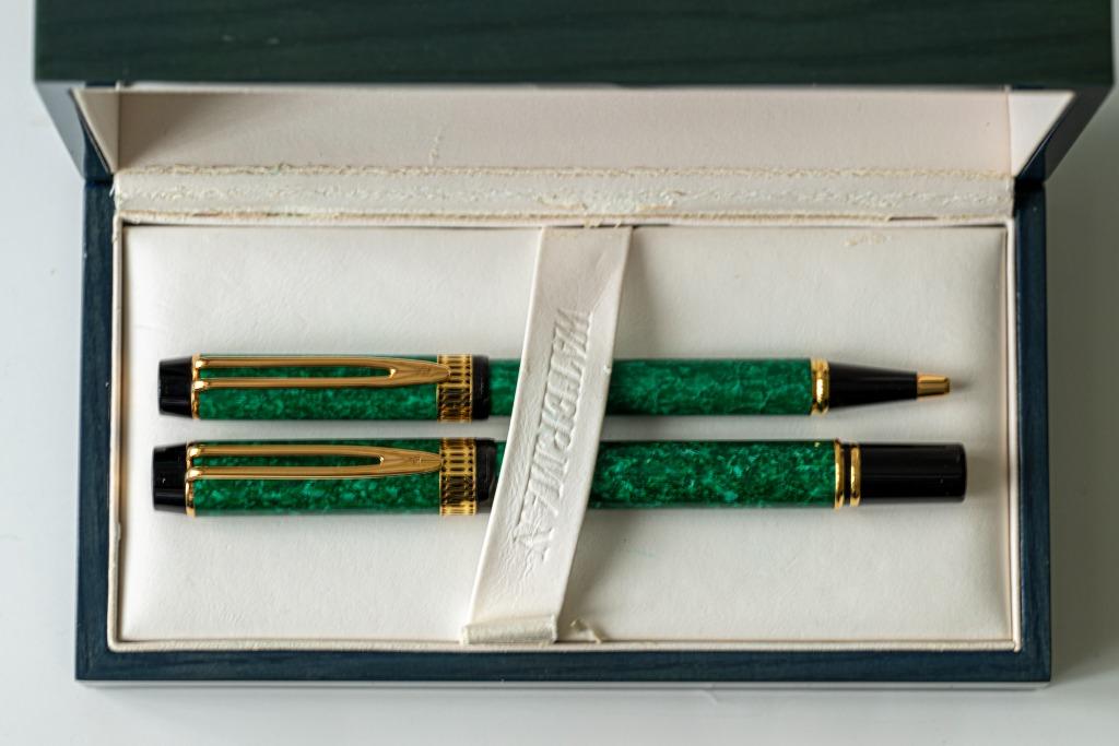 Stylo plume Waterman Patrician Le Man 100 vert + stylo à bil, Ensemble de stylos, Enlèvement ou Envoi, Avec boîte, Utilisé