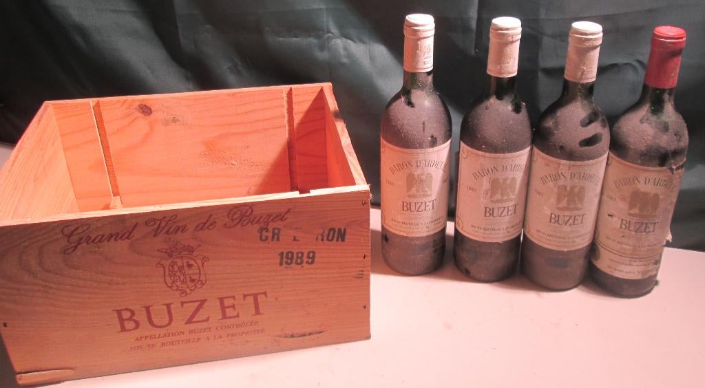 4 x Baron d'Ardeuil - Buzet - 1987, Collections, Vins, Enlèvement ou Envoi, Pleine, Comme neuf, Vin rouge