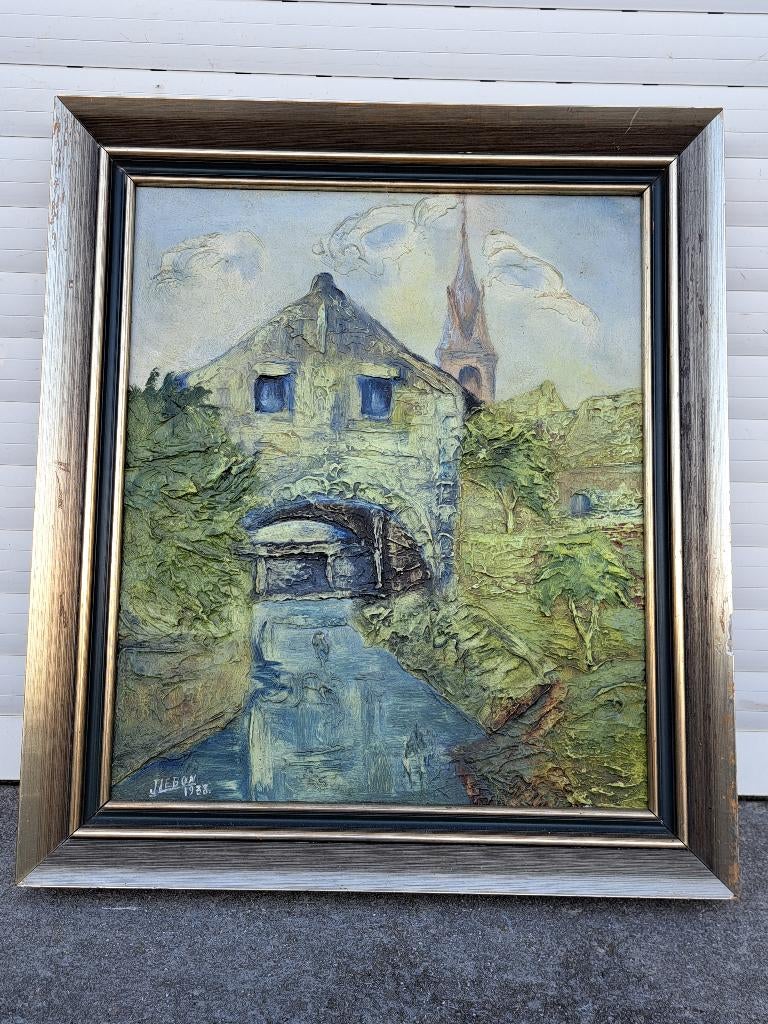 Huile sur panneau signe j lebon, Enlèvement ou Envoi