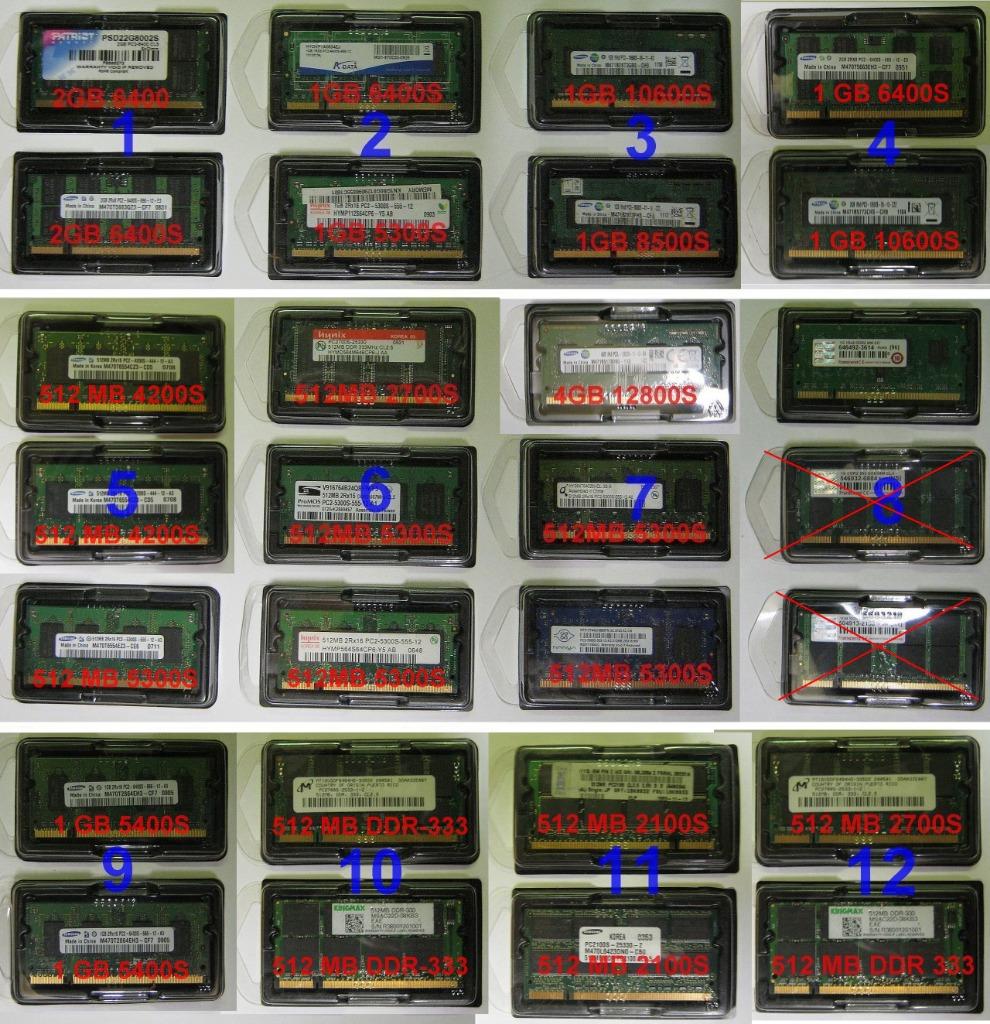 Lot de Ram 4GB 2GB 1GB 512 MB, Computers en Software, RAM geheugen, Gebruikt, Ophalen of Verzenden, DDR, 2 GB