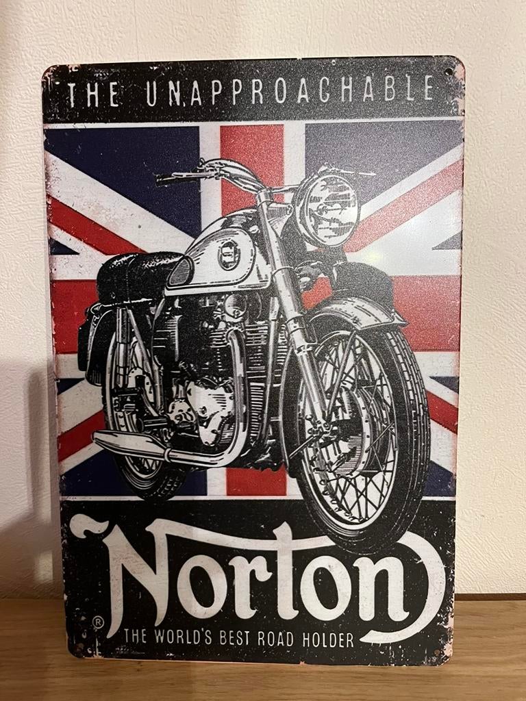 Plaque métallique moto norton, Collections, Enlèvement ou Envoi, Comme neuf