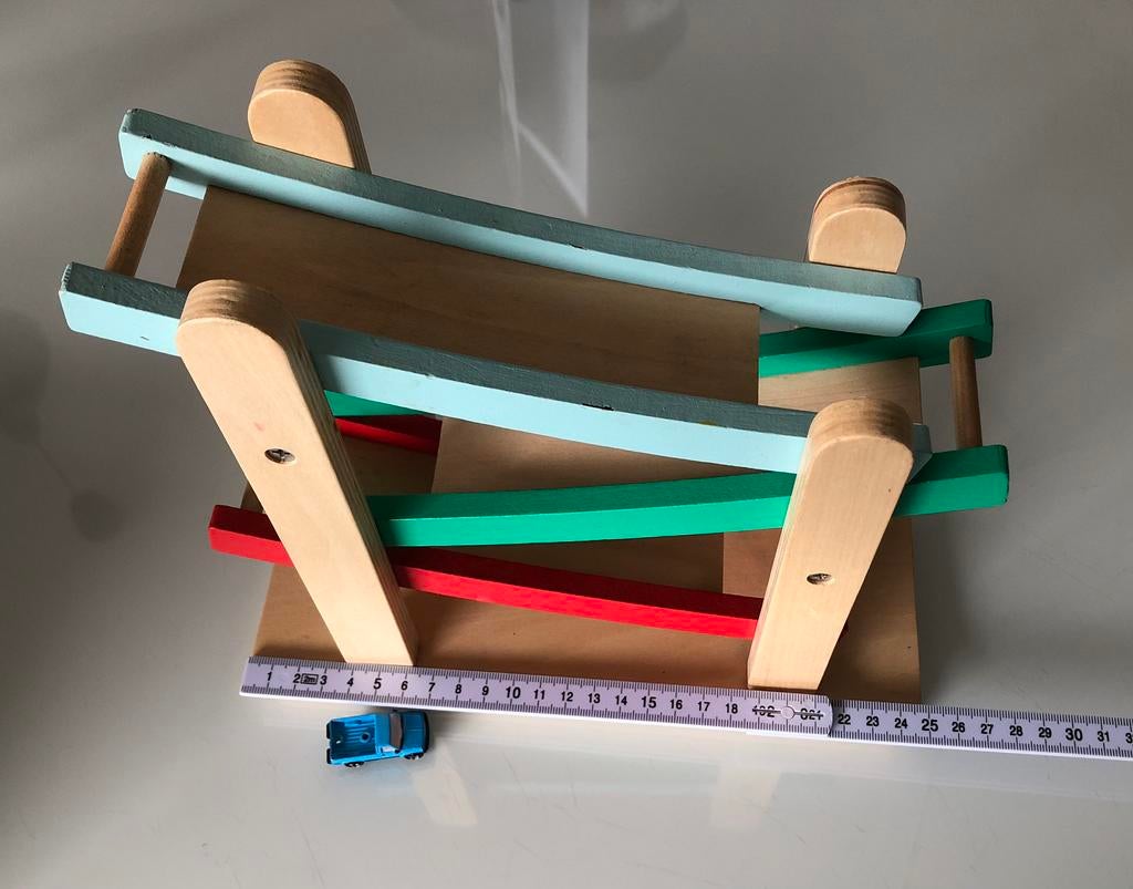 Auto rollerbaan hout met 1 auto., Ophalen of Verzenden