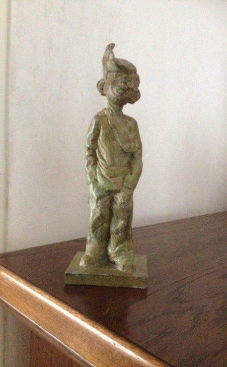 Brons beeld van jongen 24cm, Enlèvement ou Envoi, Neuf