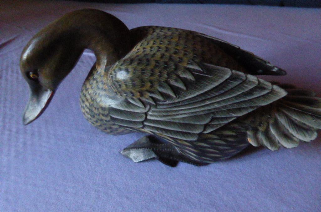 Uitgesneden houten eendeneend Decoy, Ophalen, Zo goed als nieuw, Vogel, Beeldje of Figuurtje