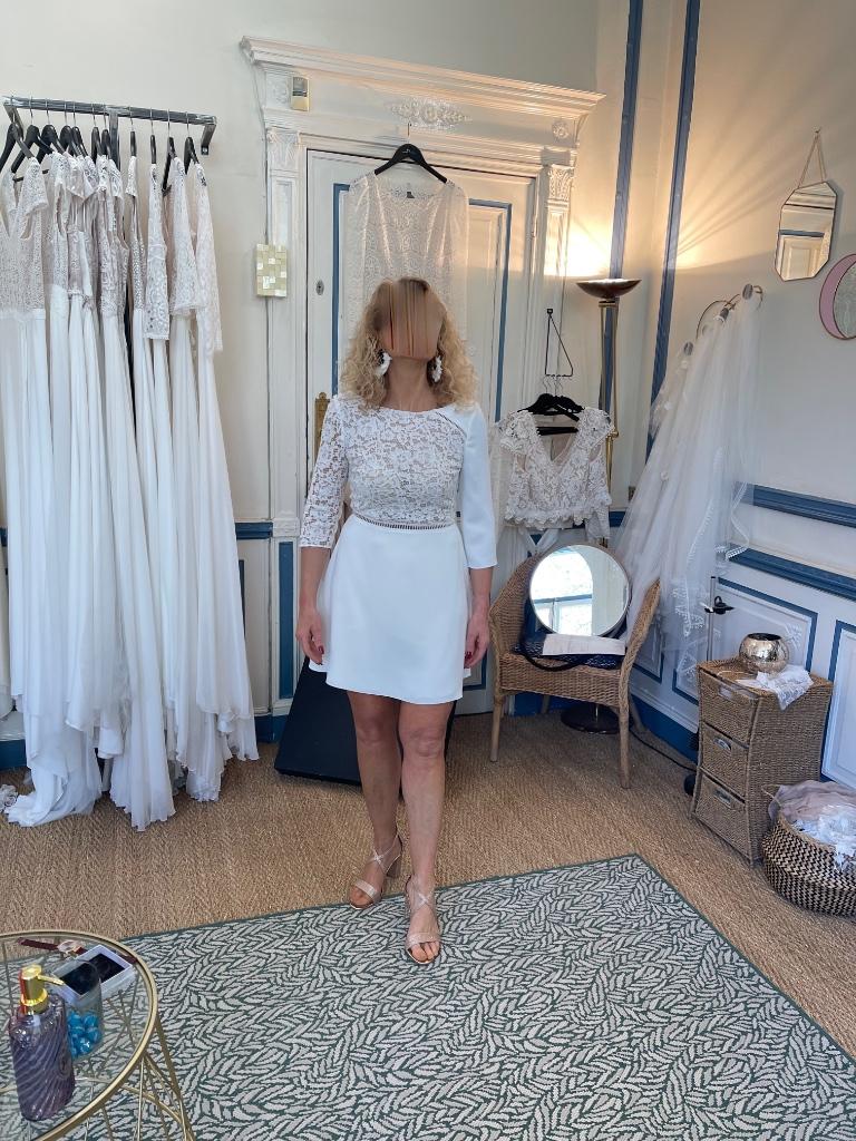 Robe de mariée Fabienne Alagama, Fabienne Alagama, Comme neuf, Blanc, Enlèvement