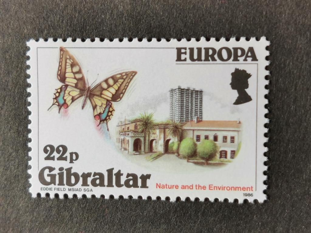Gibraltar 1986 - Europa CEPT, papillon, palais du gouverneur, Enlèvement ou Envoi, Autres pays, Non oblitéré