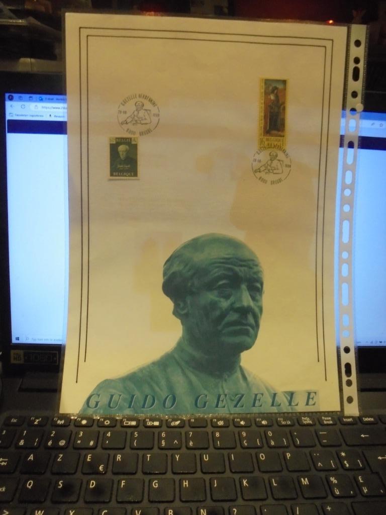 Gezelle herdenking postzegel, Postzegels en Munten, Ophalen of Verzenden, Gestempeld