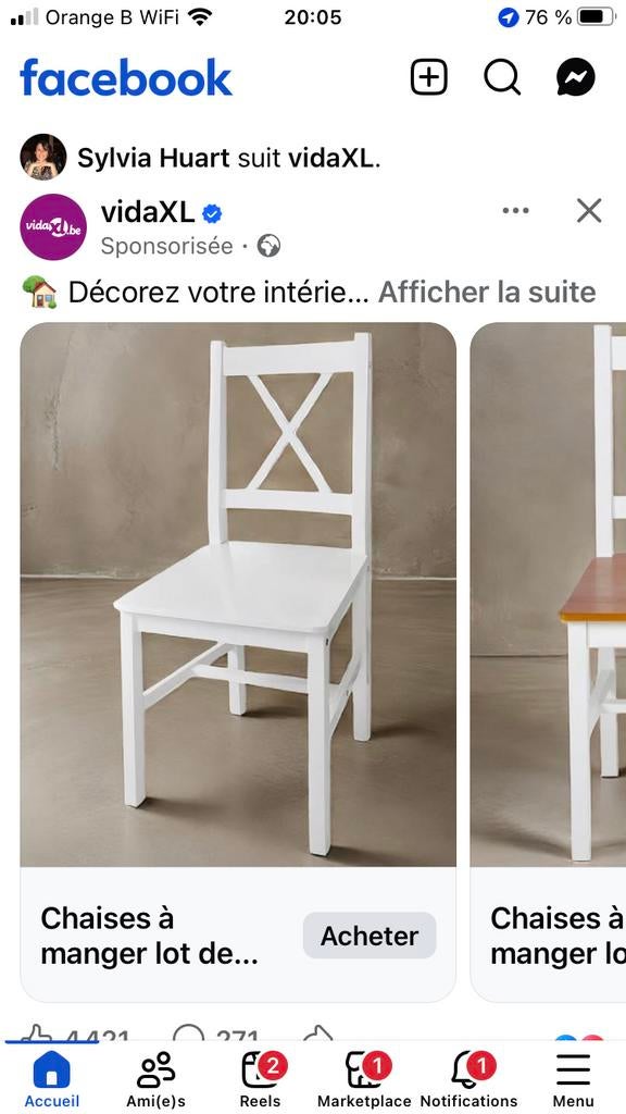 Houten stoelen, Ophalen, Wit, Hout, Twee