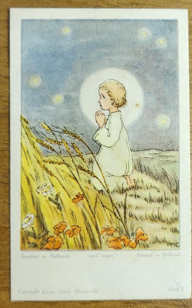 Serie T, KUNST-ADELT - L'Enfant au champ (Andrée SCIEUR), Ophalen of Verzenden, Bidprentje