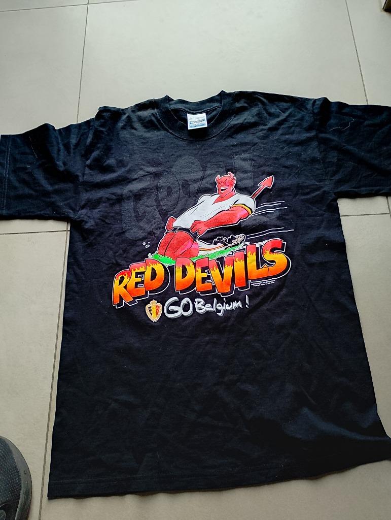 Voetbal t shirt vintage classic retro jaren 90 Rode Duivels, Taille M, Enlèvement ou Envoi, Maillot