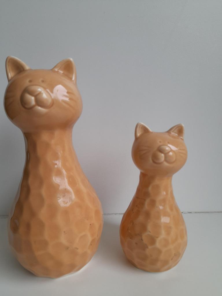 2 beeldjes: poezen, Ophalen of Verzenden
