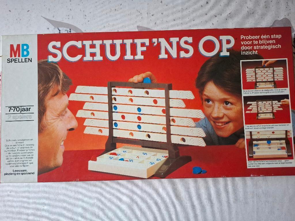 Gezelschapsspel Schuif ‘ns op, Hobby en Vrije tijd, Een of twee spelers, Ophalen of Verzenden, Gebruikt, MB SPELLEN