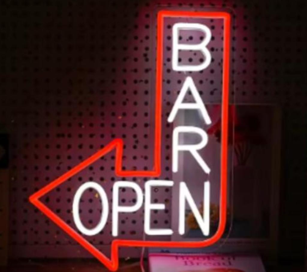 LED lamp neon stijl Bar Open rood wit (35x25cm), Rood, Ophalen of Verzenden, Nieuw