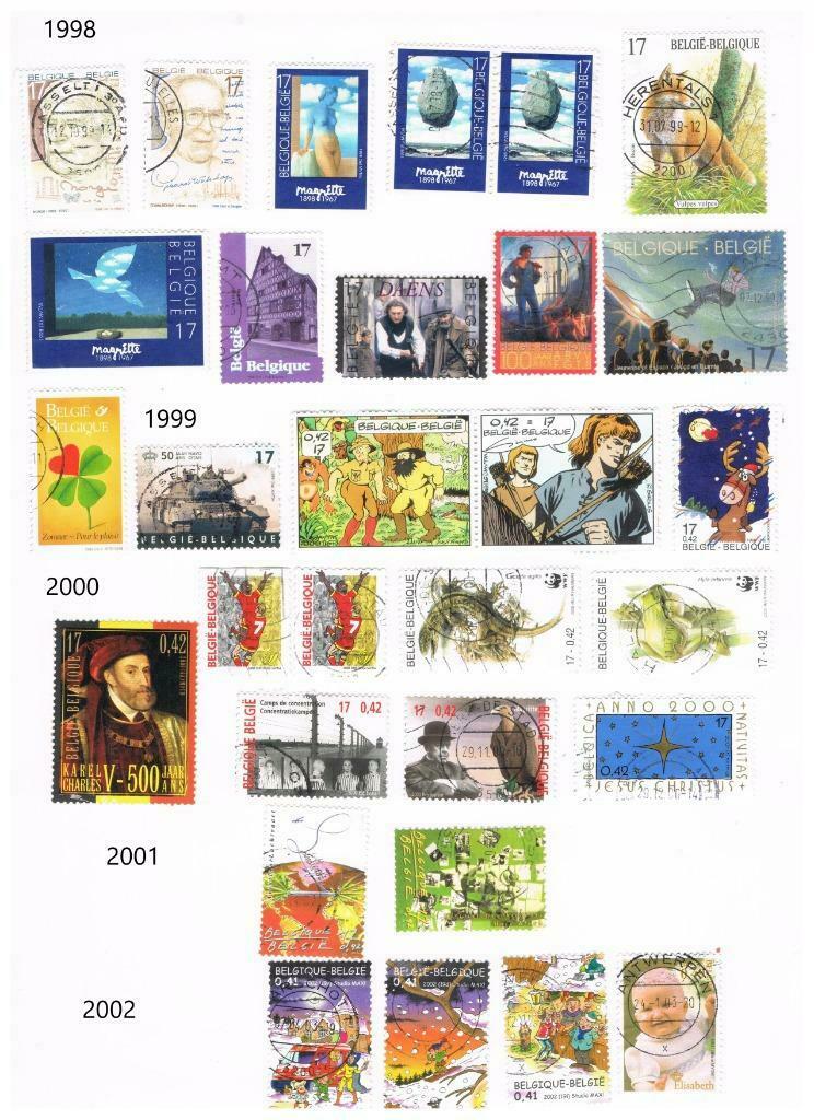 postzegels Belgie 1998-2014, Ophalen of Verzenden, Europa