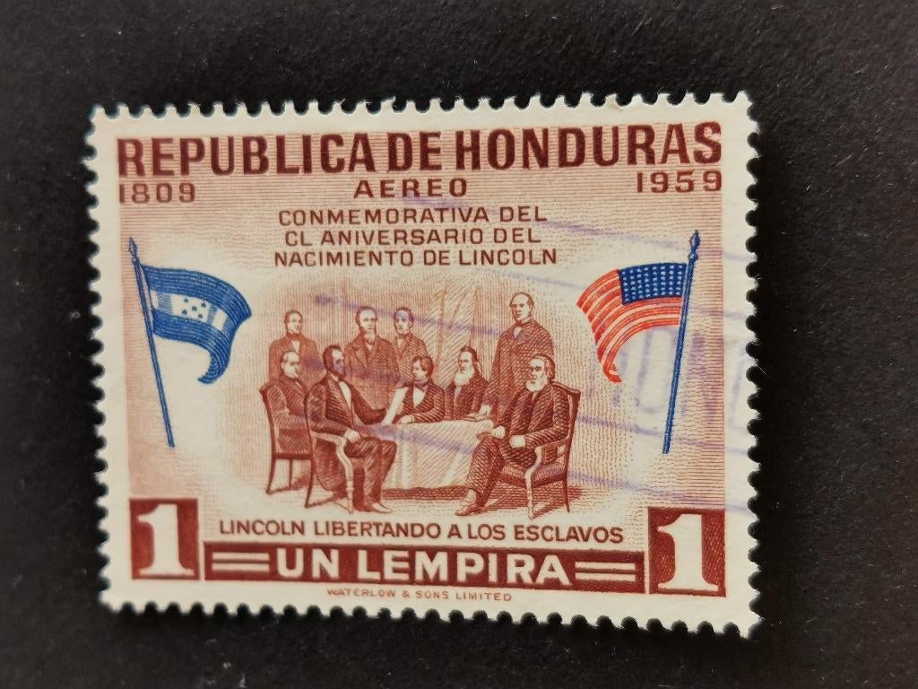 Honduras 1959 - Président Lincoln, drapeaux, Enlèvement ou Envoi, Affranchi, Amérique centrale