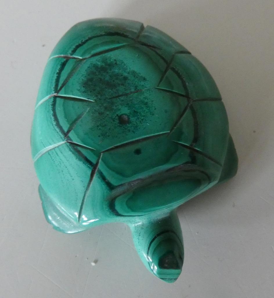 Tortue de collection en malachite, Collections, Collections Animaux, Enlèvement ou Envoi, Comme neuf, Reptile ou Amphibien, Autres types