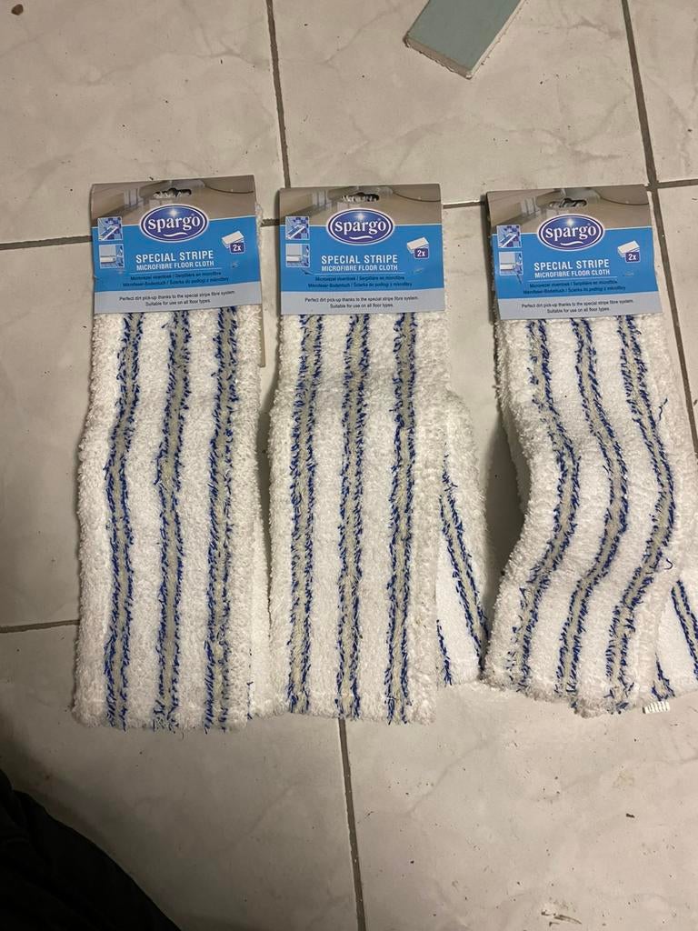 6 Serpillères microfibres neuves., Huis en Inrichting, Schoonmaakartikelen, Ophalen, Mop of Dweil