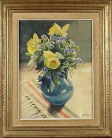 aquarelle fleurs signe theo dirkx, Antiek en Kunst, Kunst | Schilderijen | Klassiek, Ophalen of Verzenden
