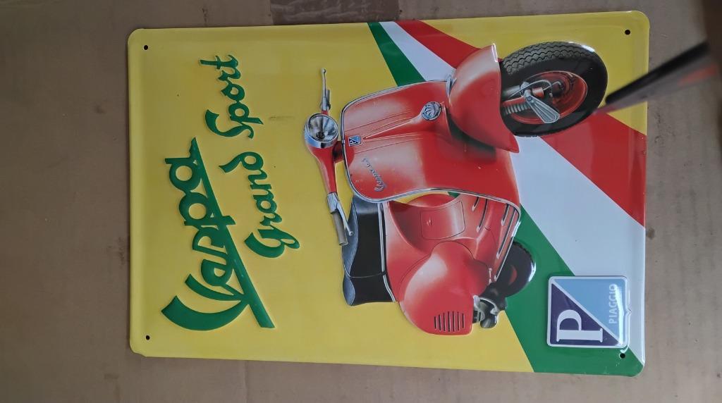 Reclame bordje vespa, Motoren, Ophalen of Verzenden