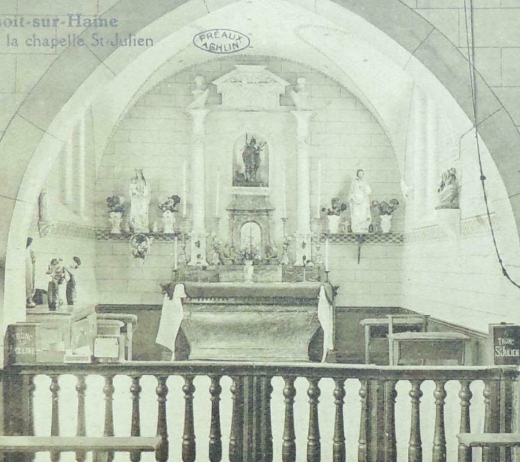 Carte Postale Boussoit sur Haine – Chapelle Saint Julien, Ophalen of Verzenden, 1920 tot 1940, Gelopen, Henegouwen