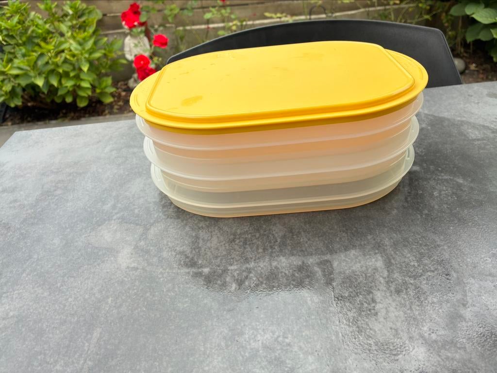 Tupperware charcuterie dozen heel deksel goede staat, Maison & Meubles, Cuisine| Tupperware, Enlèvement, Comme neuf, Jaune