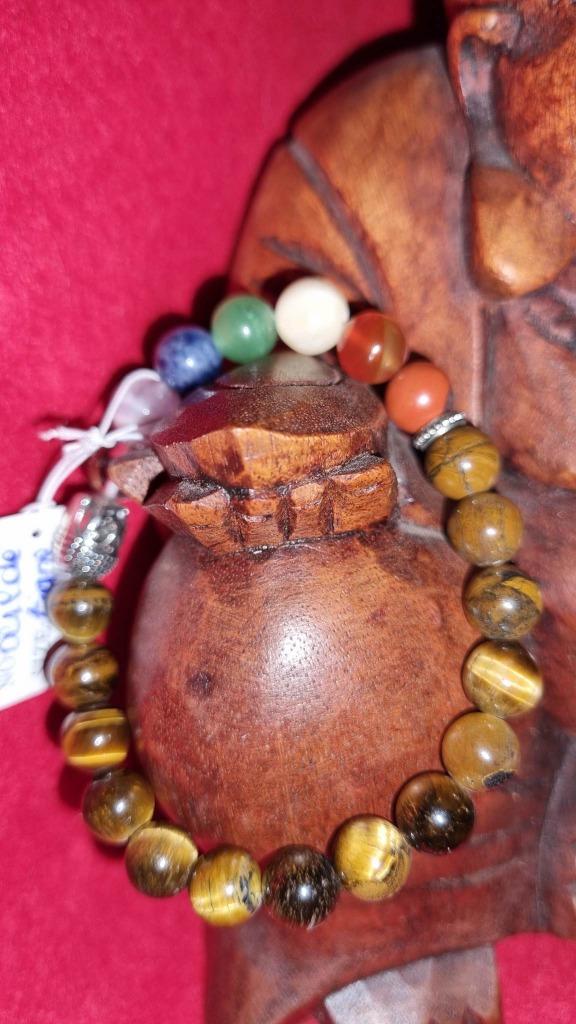1 Bracelet Bouddhiste Pierre naturelle Oeil du Tigre, Envoi, Neuf, Brun, Autres matériaux