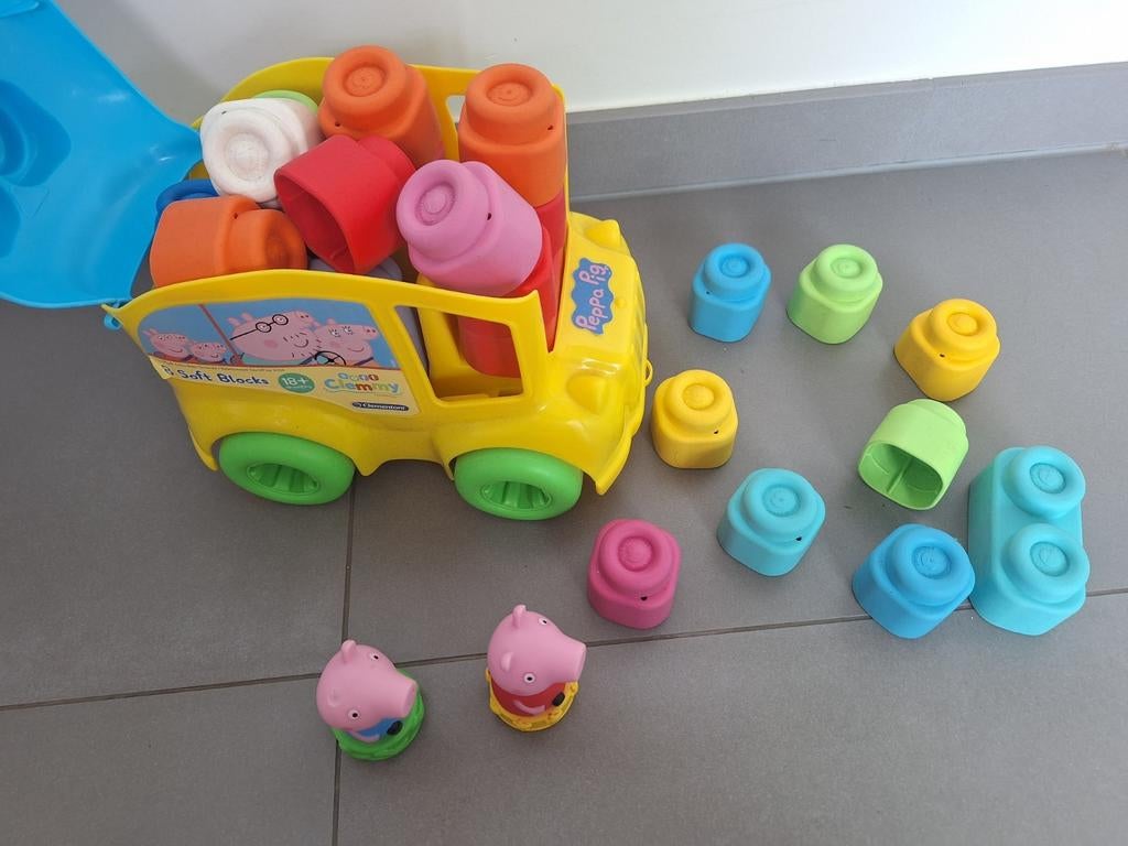 Bus van peppa pig met  soft blokken, Ophalen of Verzenden, Zo goed als nieuw