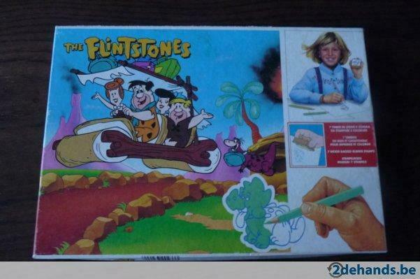 Stempeldoos met 7 stempels van de Flinstones, Gebruikt