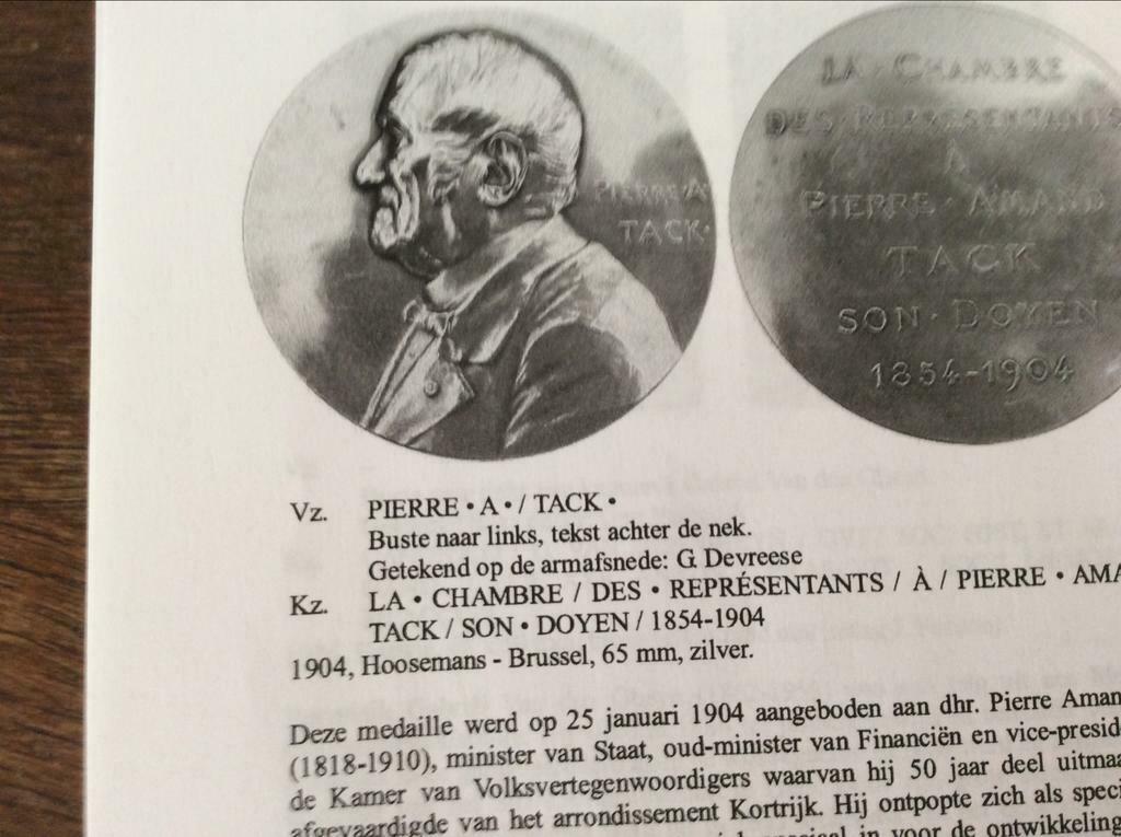 Kortrijk…MedaillePierre TACK .1904   G.Devreese ., Enlèvement ou Envoi, Bronze