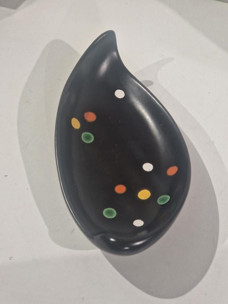 Retro keramiek schaal gespikkeld met  felle kleuren, Ophalen of Verzenden