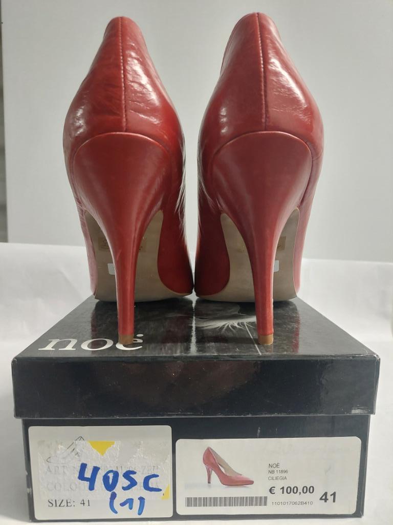 405C* NOËE prachtige rode volledig lederen pumps (41), Pumps, Verzenden, Noë, Rood