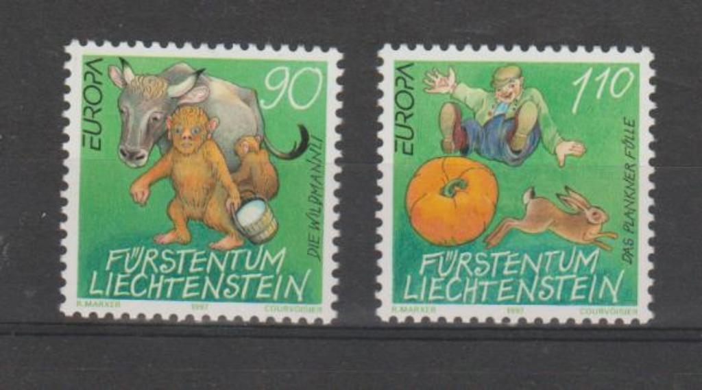Liechtenstein 1997 Europa Cept - Contes de fées et légendes, Envoi, Autres pays, Non oblitéré