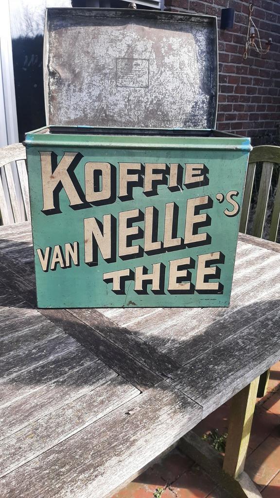 Oude koffiedoos Nelle's thee, Verzamelen, Ophalen, Gebruikt, Gebruiksvoorwerp