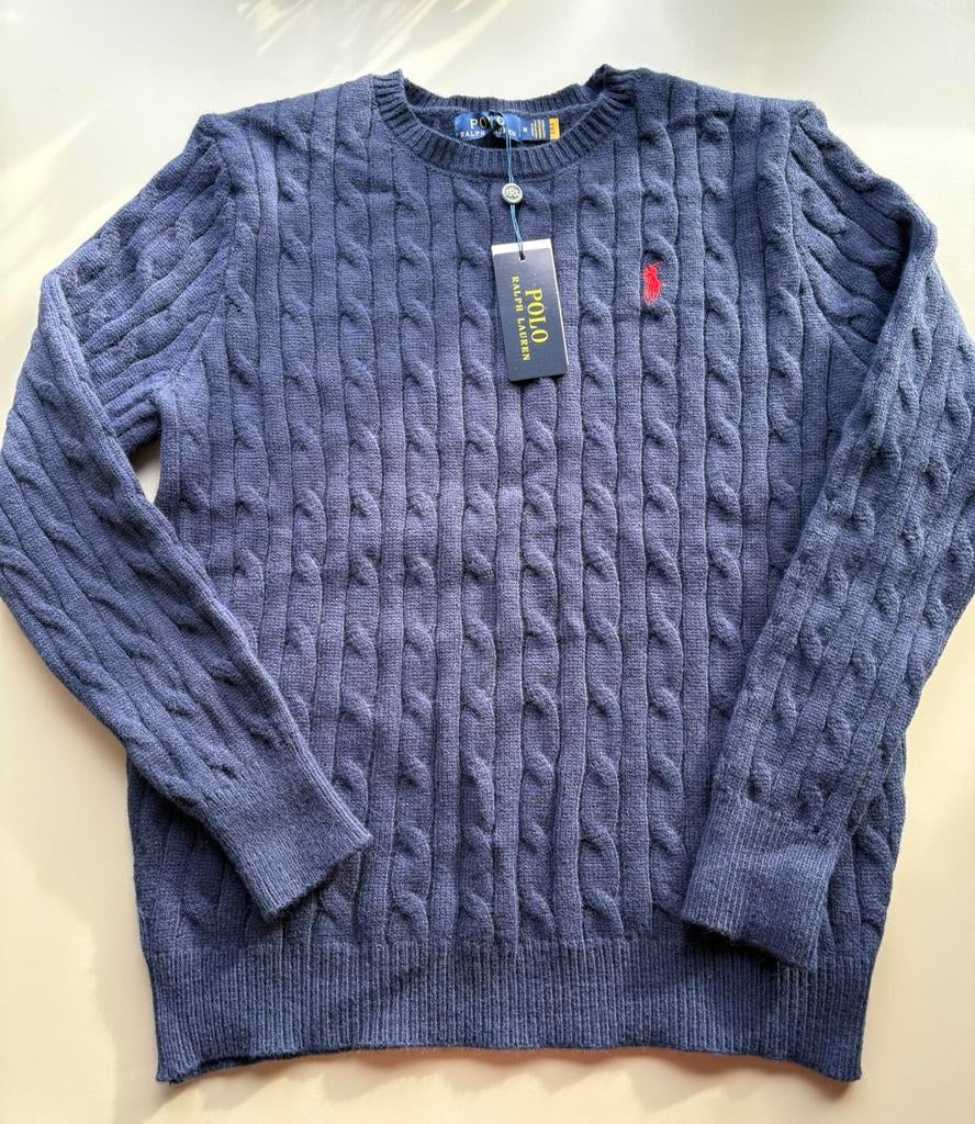 Ralph lauren kabel trui, Ophalen of Verzenden, Nieuw, Maat 48/50 (M), Blauw
