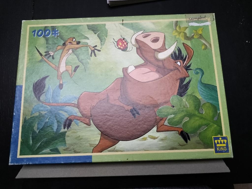 Puzzel Timon en pumba 100st, Ophalen, Meer dan 50 stukjes, Gebruikt, 4 tot 6 jaar