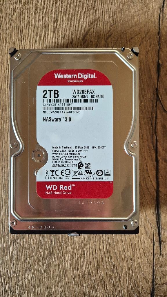 2x WD Red NAS Hard Drive 2TB (WD20EFAX), Ophalen, Intern, Server, Western Digital (WD)